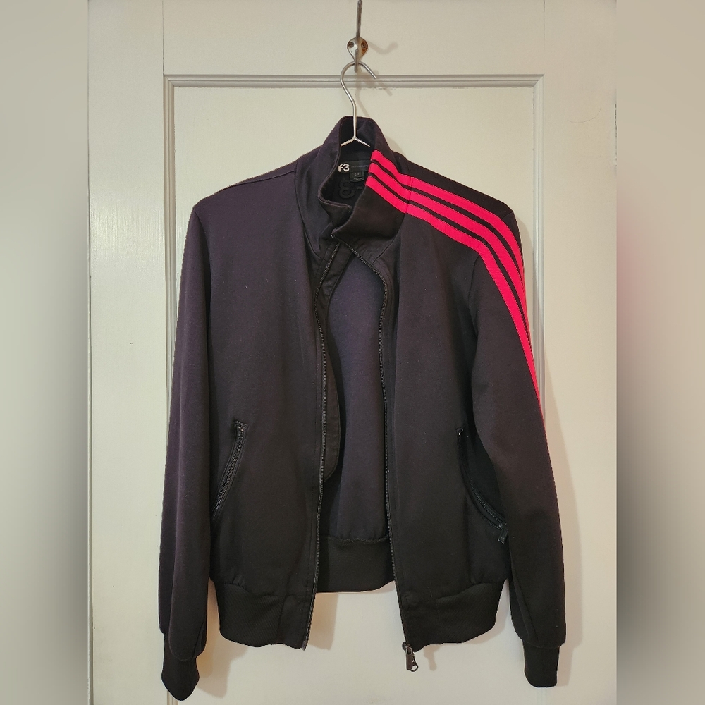 Y-3 Black Jacket with Red Stripes